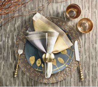 Bouclé Placemat in Gold & Silver, Set of 2