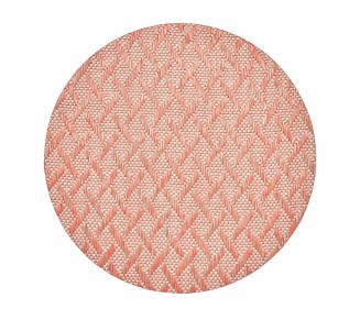 Basketweave Placemat in Natural & Orange, Set of 4