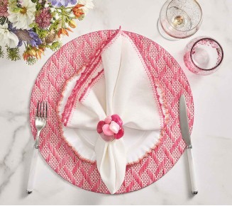 Basketweave Placemat in Blush & Pink, Set of 4