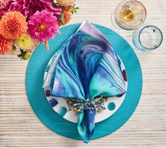 Croco Placemat in Turquoise, Set of 4