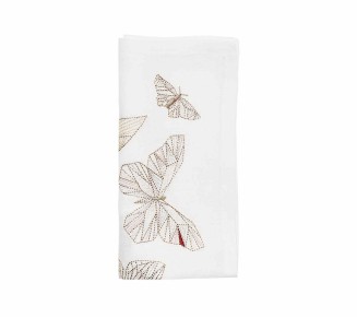 Diamant Butterflies Napkin in White & Multi, Set of 4 in a Gift Box