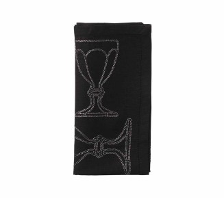 Harcourt Napkin in Black & Gunmetal, Set of 4 in a Gift Box